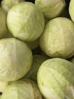Cabbage at market as background